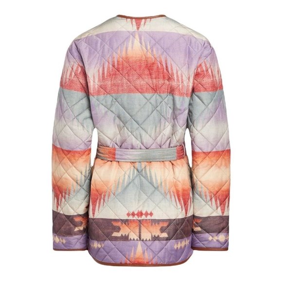 Women Polo Ralph Lauren Tricot Quilted Bomber Jacket With Genuine Leather Small - Picture 4 of 12